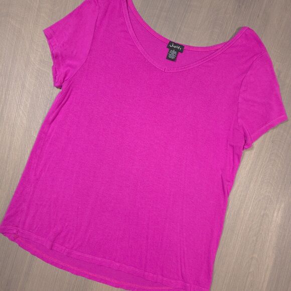 Justify Tops - Justify Women's Medium Pink Short Sleeved Shirt